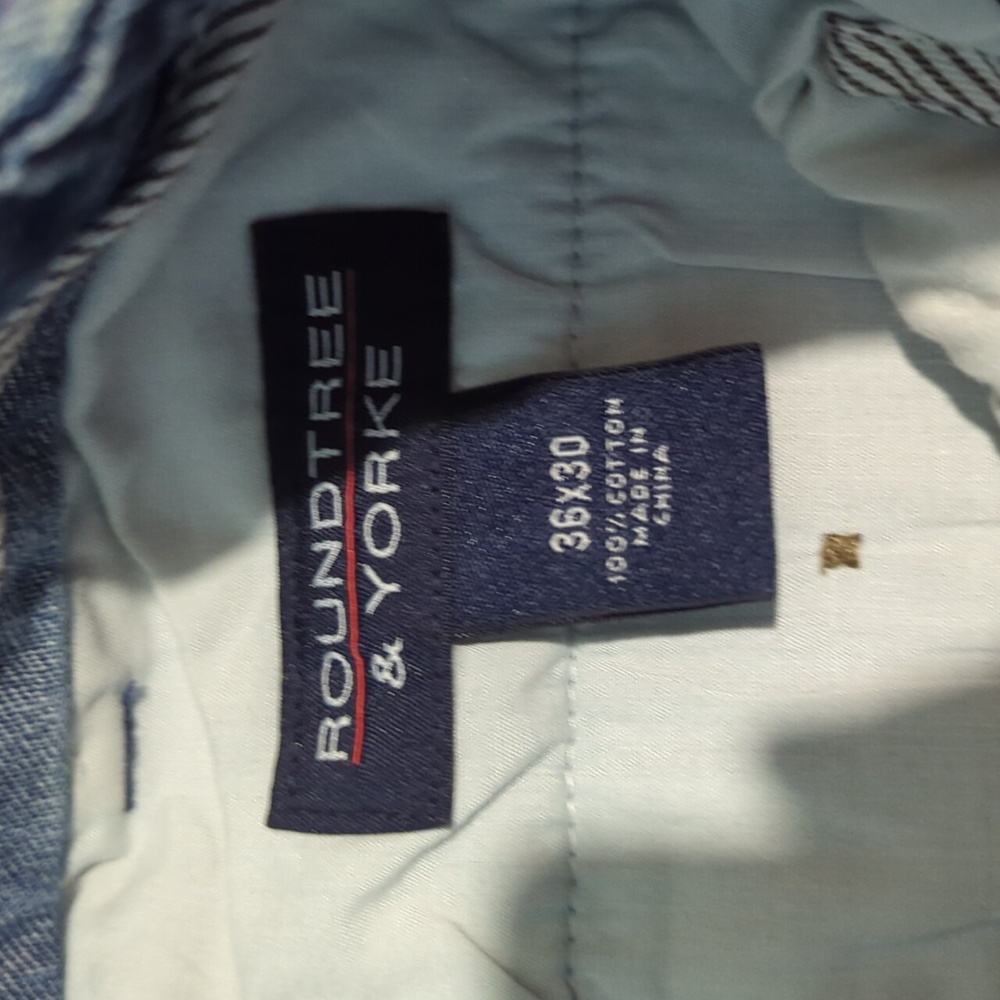 Roundtree & Yorke Casual Blue Denim Pants - Picture 3 of 4